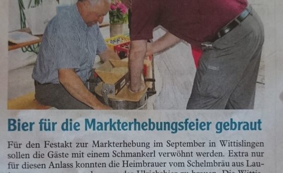 Bier für die Markterhebungsfeier gebraut